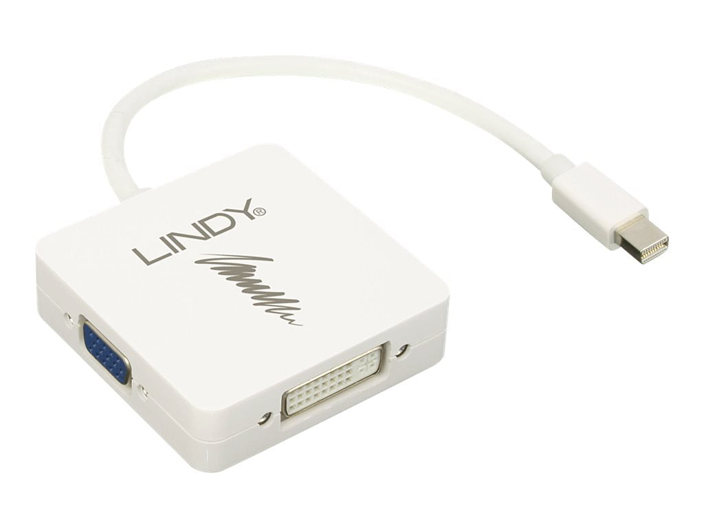 LINDY Mini-DP 1.2 an HDMI 4K30/DVI/VGA Adapter Anschlussansicht