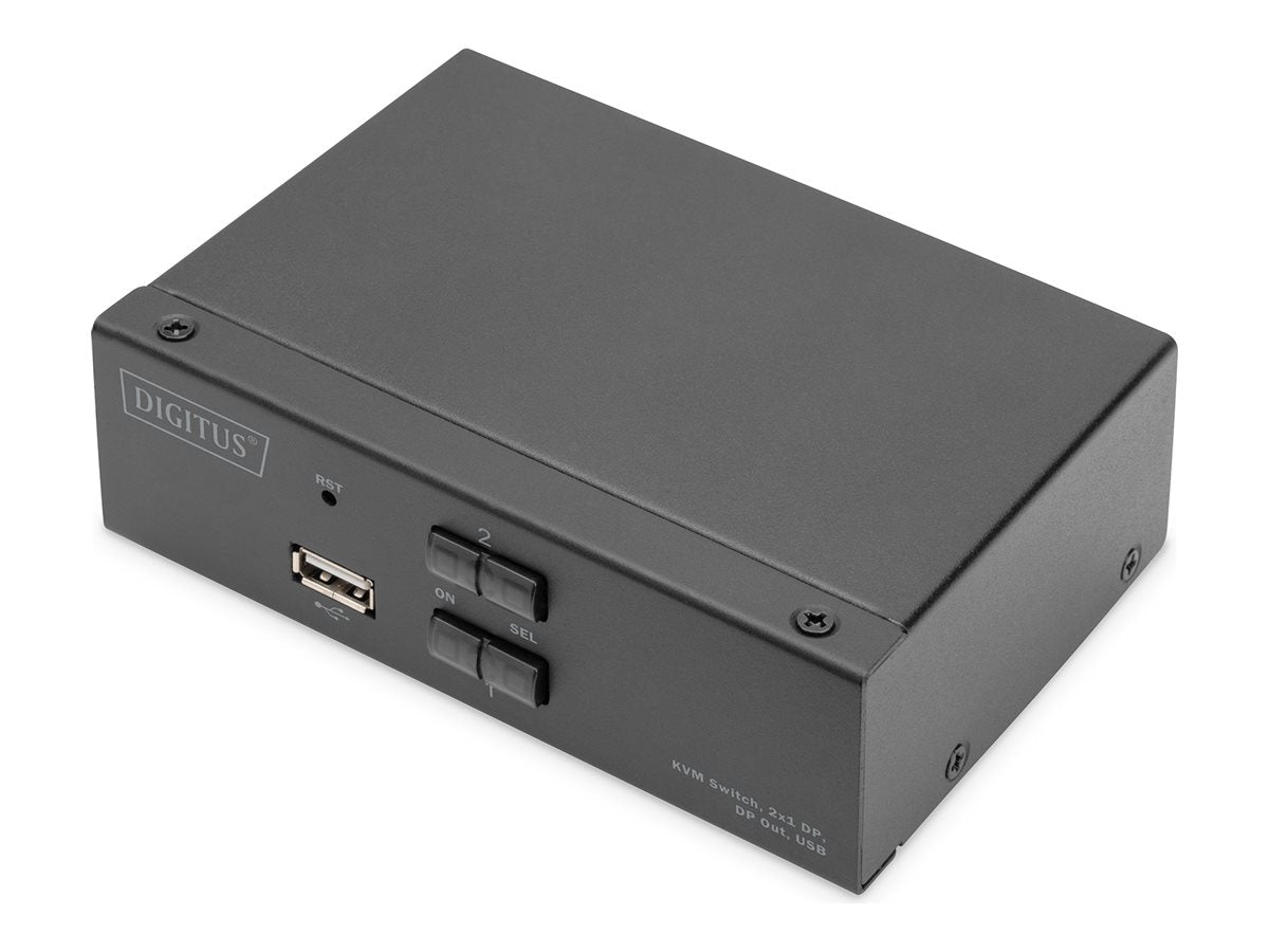DIGITUS KVM Switch 2x1 DP DP Out USB Vorderansicht