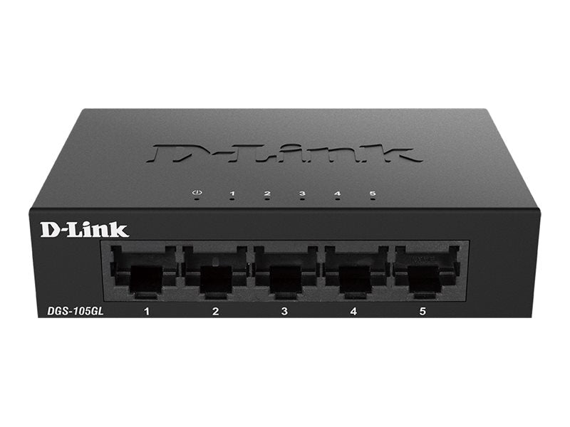 D-LINK DGS-105GL 5-Port Gigabit unmanaged Desktop Switch Vorderansicht