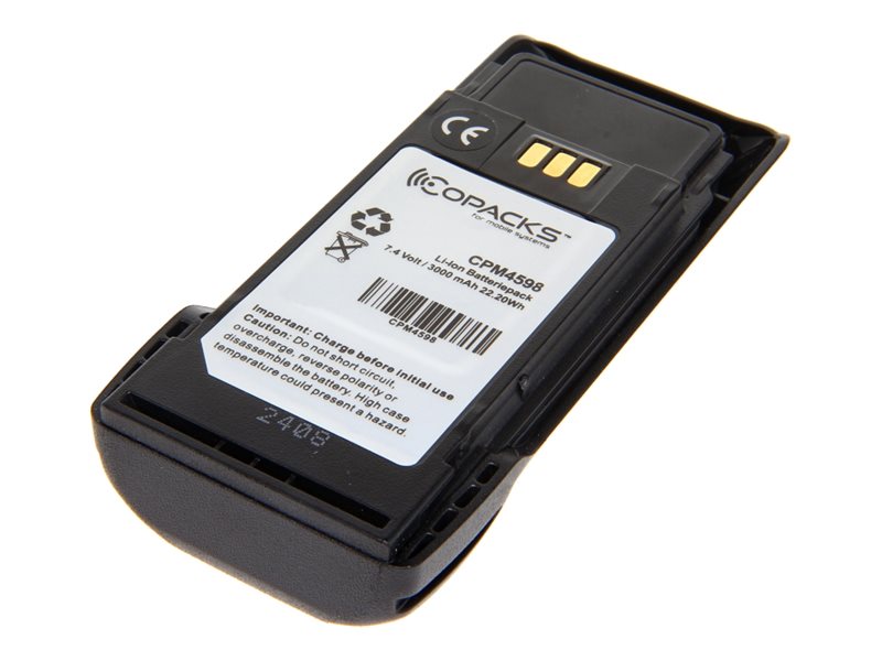 COPACKS Li-Ion Akku 7.4Volt 3.0Ah 22.2Wh für Motorola R2 - Vorderansicht