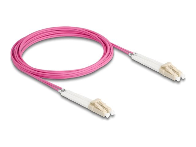 DELOCK LWL Kabel LC Duplex zu LC Duplex Multimode OM4 3m - Vorderansicht