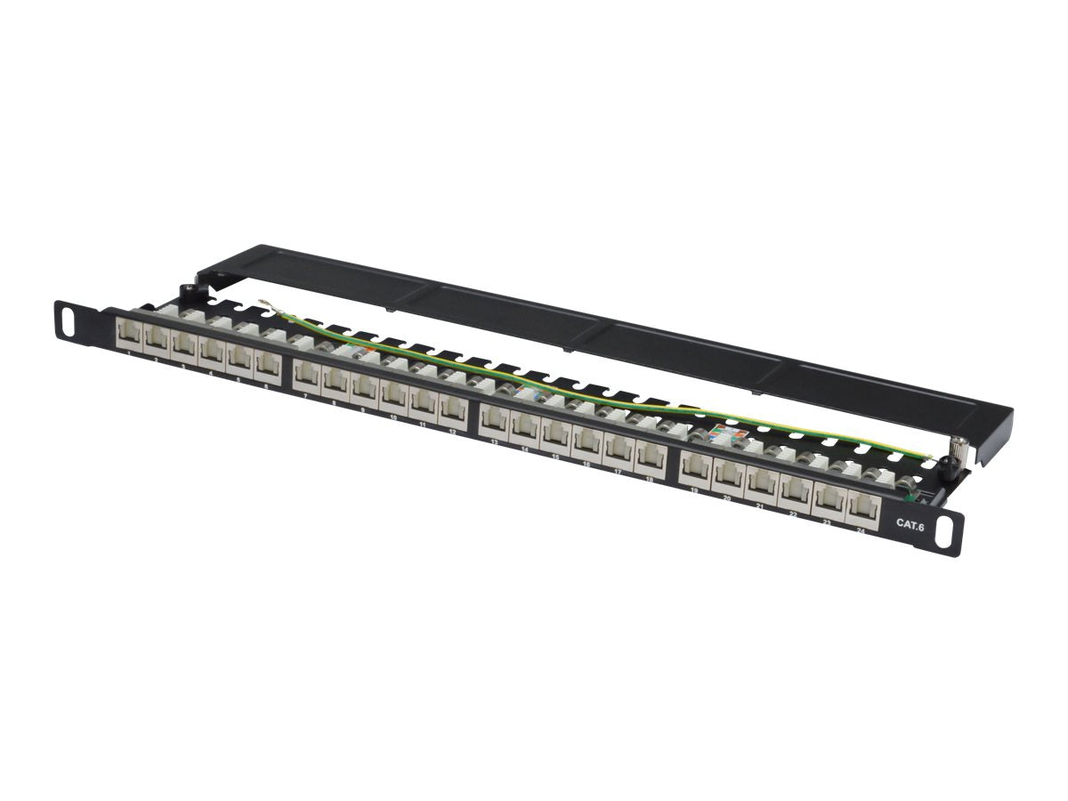 DIGITUS Patch Panel 48,3cm 19Zoll 24Port Cat6 geschirmt - Vorderansicht