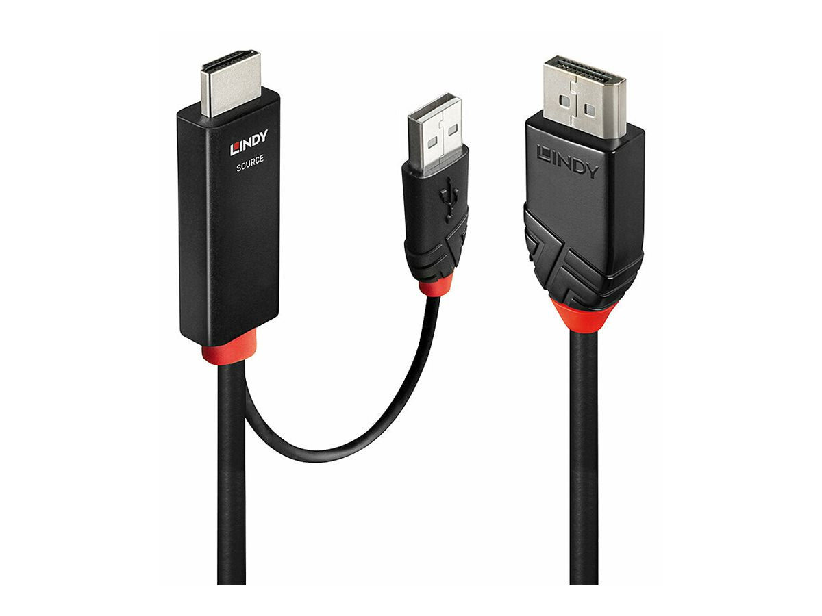 LINDY 2m HDMI an DisplayPort Adapterkabel Vorderansicht