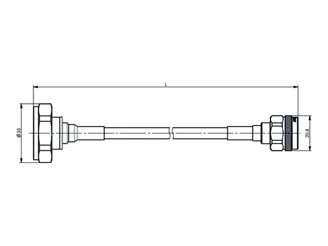 PUC TELEGÄRTNER 7-16 - N Jumper Kabel 1/4z IP67 - Vorderansicht