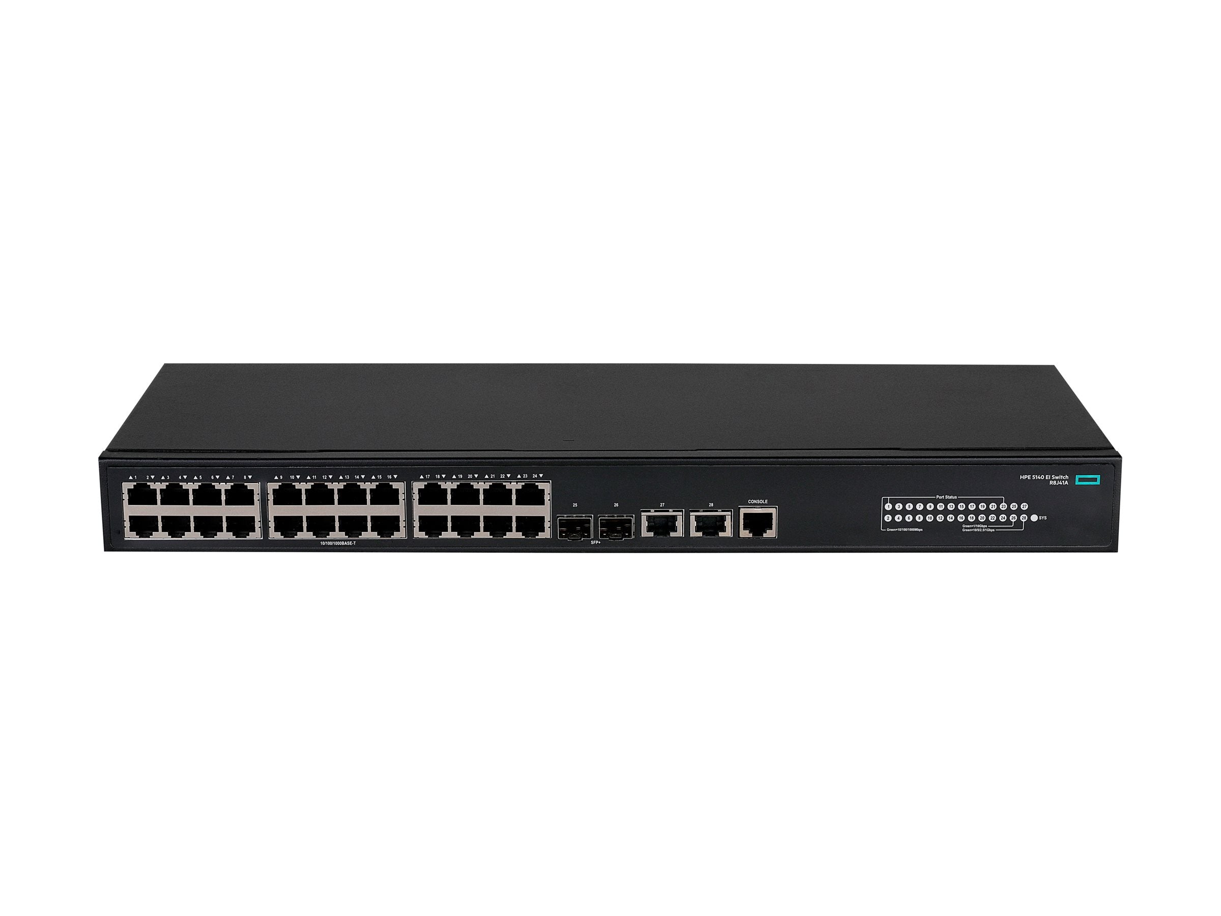 ARUBA HPE 5140 24G 2SFP+ 2XGT EI Switch Vorderansicht