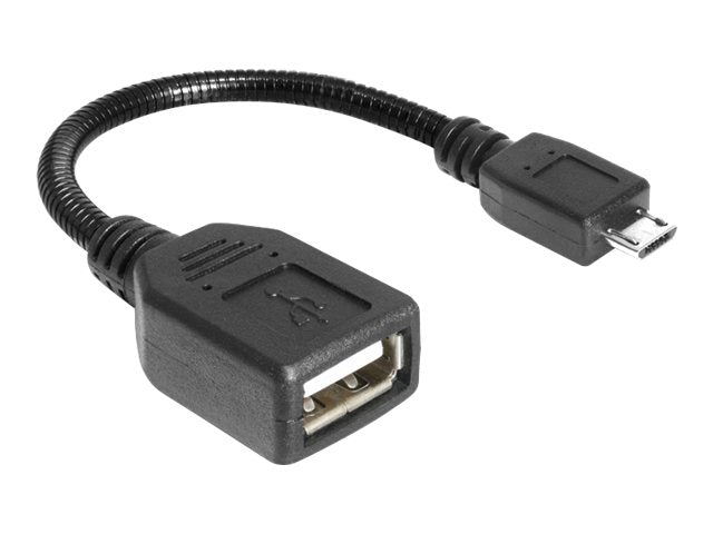 DELOCK Kabel USB micro-B St flexibel > USB-A Bu OTG Schwanenhals 18 cm - Vorderansicht