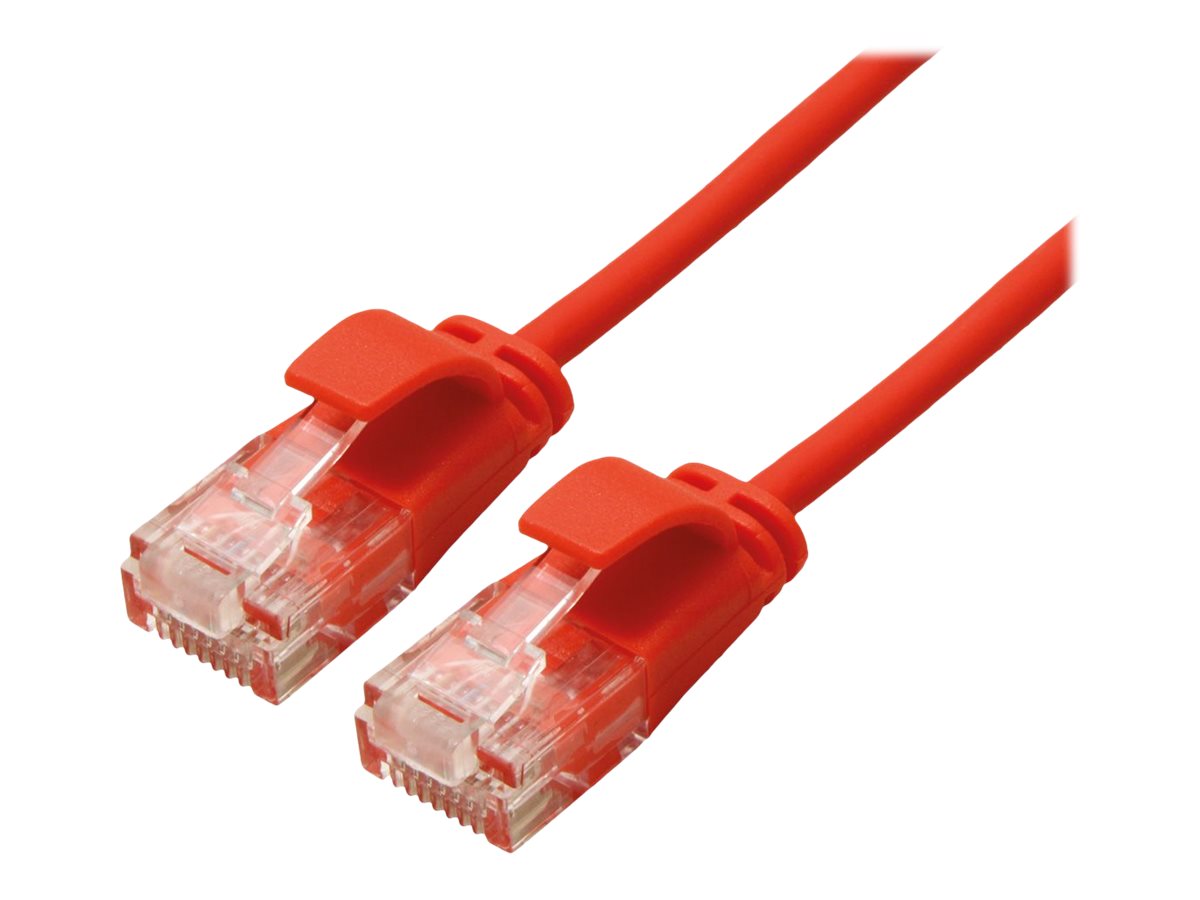 ROLINE GREEN UTP Patchkabel Kat.6A Class EA LSOH slim rot 3m - Vorderansicht