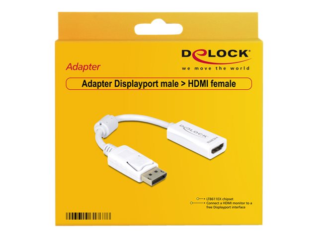 DELOCK Adapter Displayport-St > HDMI-Bu weiss - Verpackung