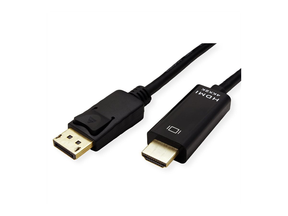 ROLINE DisplayPort Kabel DP - UHDTV Slim ST/ST schwarz 3m - Vorderansicht