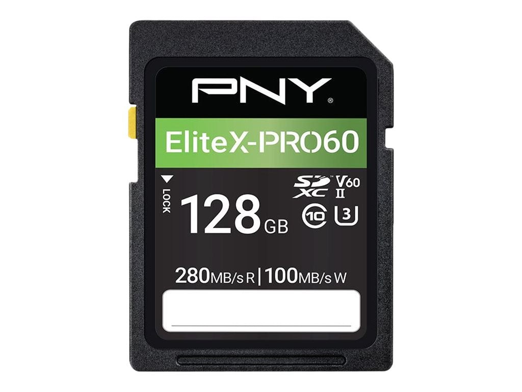 PNY SD EliteX-PRO 60 UHS-II 128GB Flash Memory Card Vorderansicht