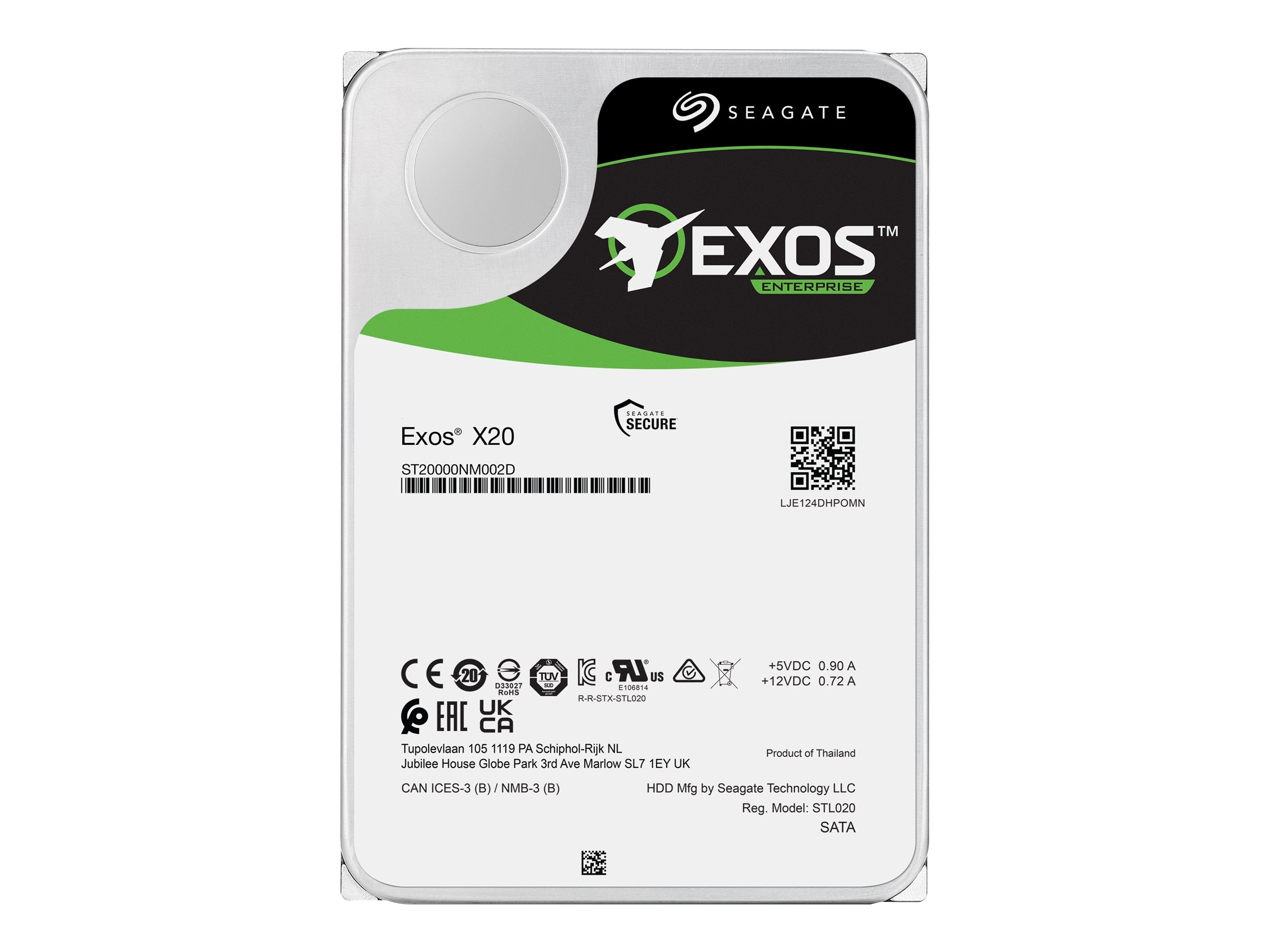 SEAGATE Exos X20 18TB HDD Vorderansicht