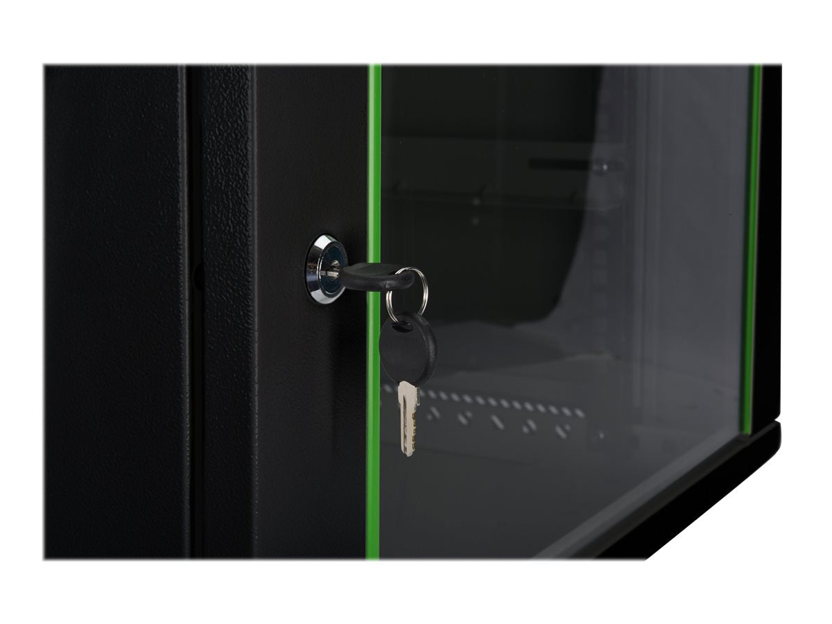 DIGITUS DN-19 12-U-EC-SW Wandgehäuse Detailansicht Glastür