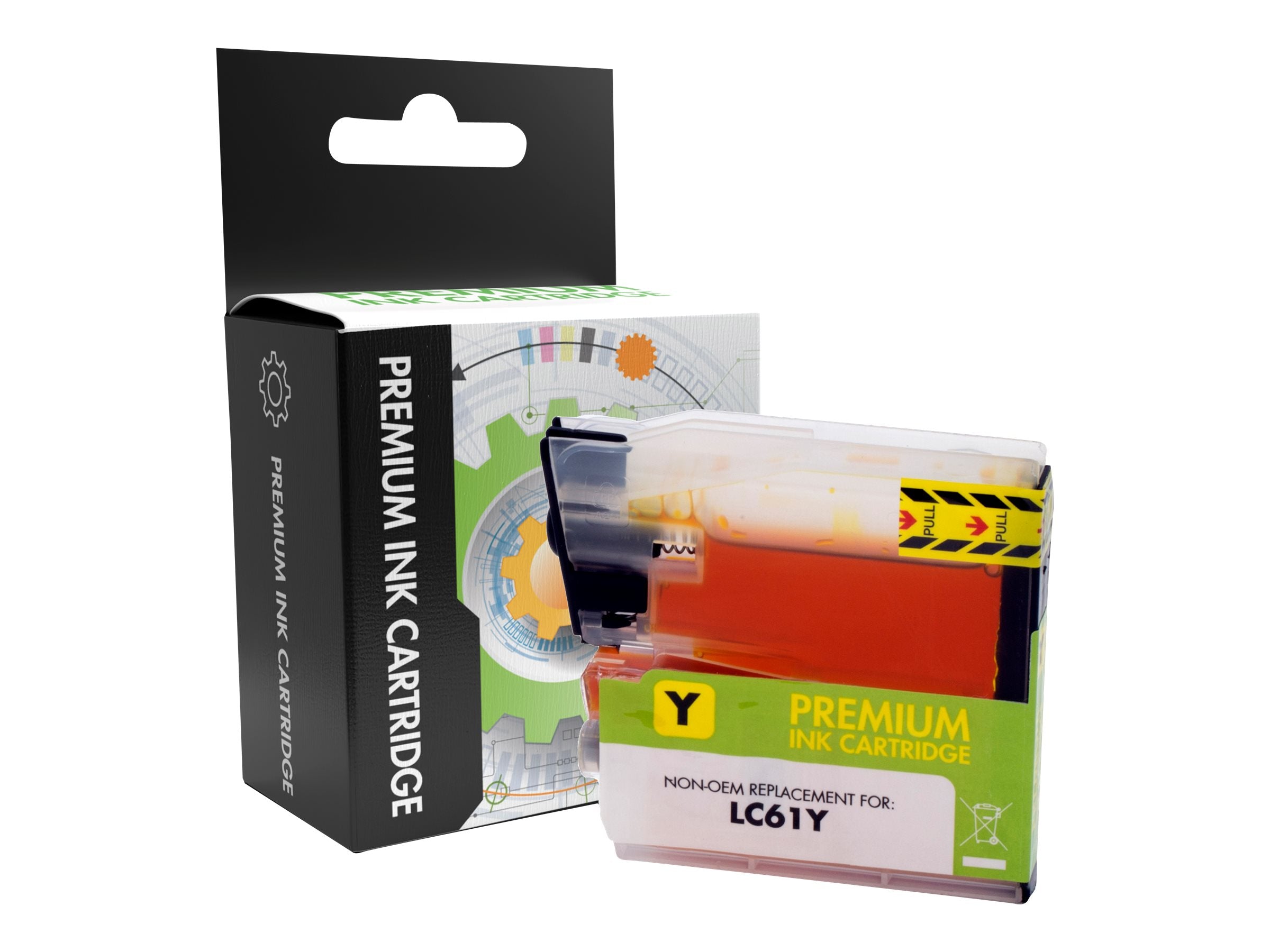 STATIC Ink cartridge Brother LC-61Y Tintenpatrone Vorderansicht