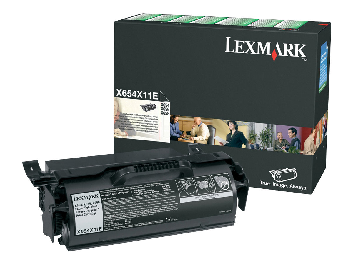 LEXMARK X654, X656, X658 Toner schwarz Extra hohe Kapazität Vorderansicht