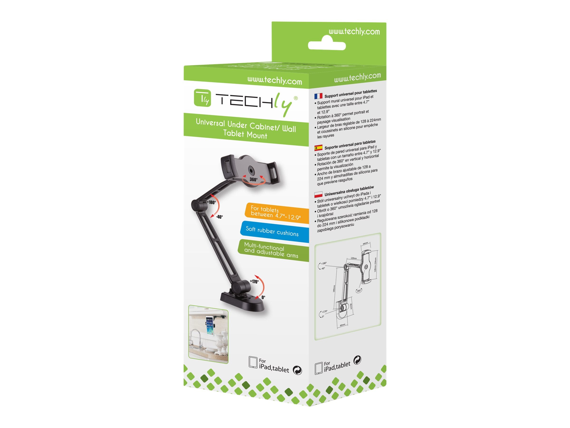 TECHLY Wandhalter für iPad/Tablet Vorderansicht