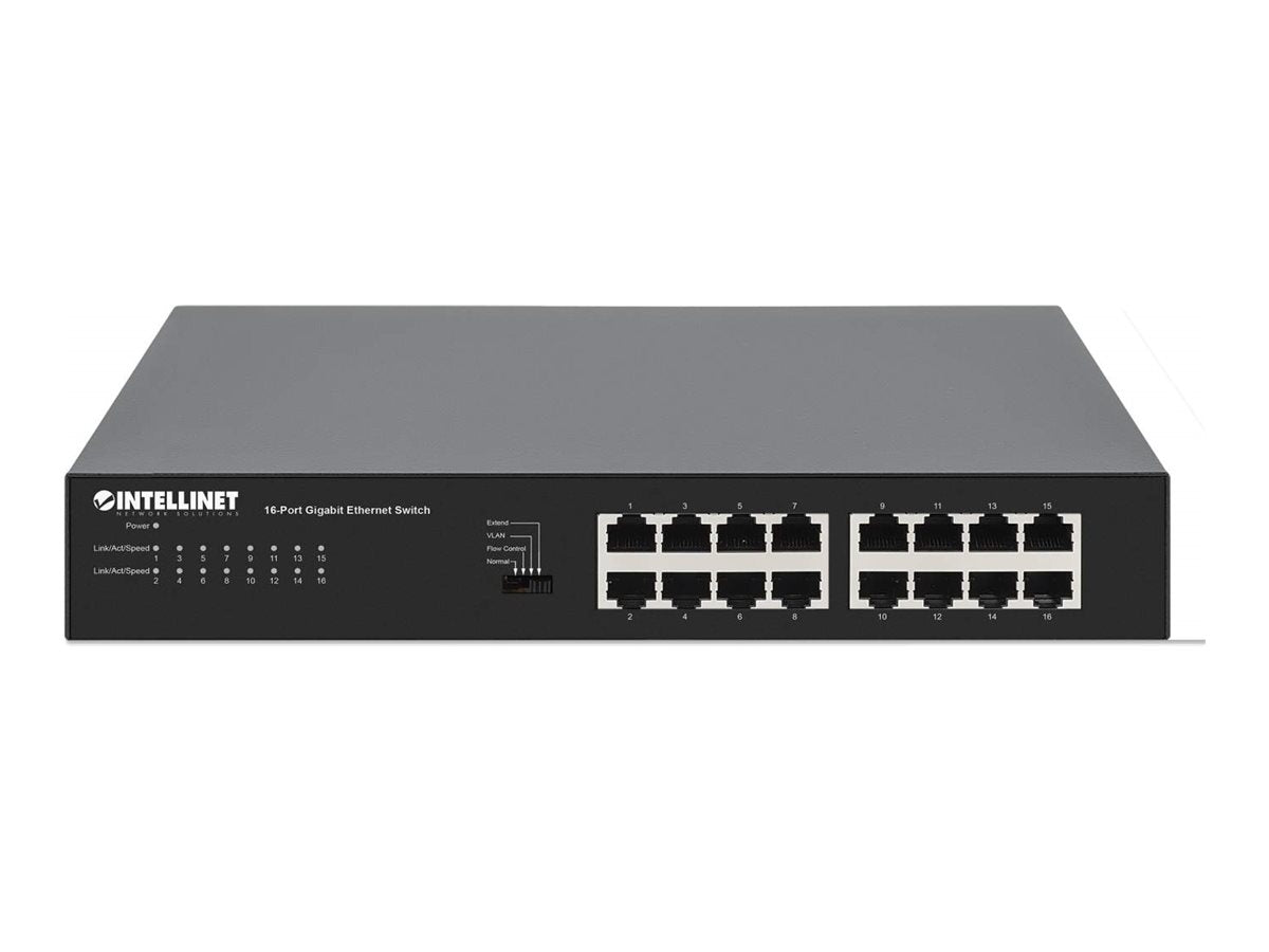 INTELLINET 16-Port Gigabit Ethernet Switch Vorderansicht