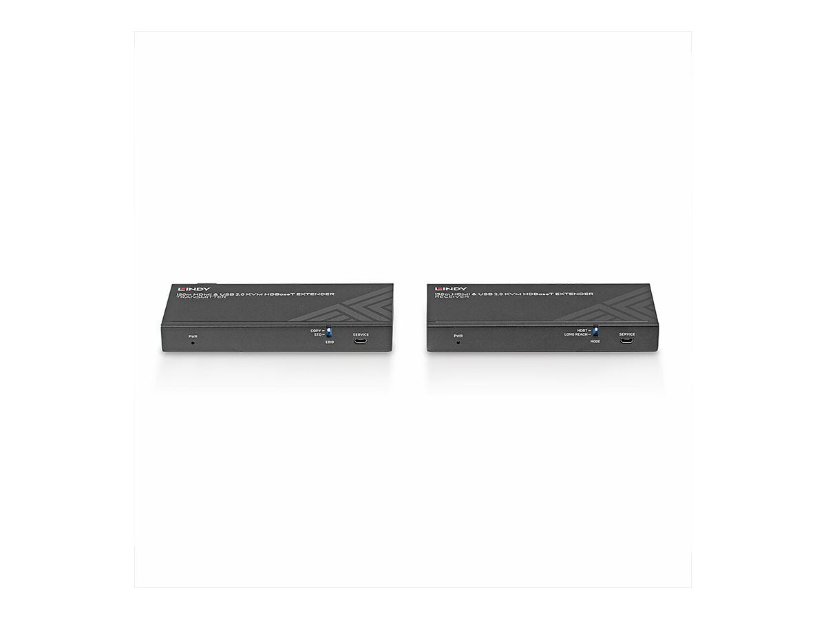 LINDY 150m Cat.6 HDMI 4K60 USB 2.0 HDBaseT KVM Extender Vorderansicht