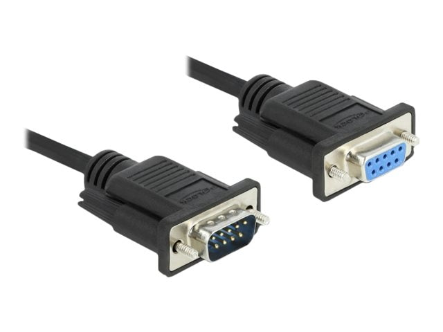 DELOCK Seriell Kabel RS-232 Sub-D9 Stecker zu Buchse 1m Vorderansicht