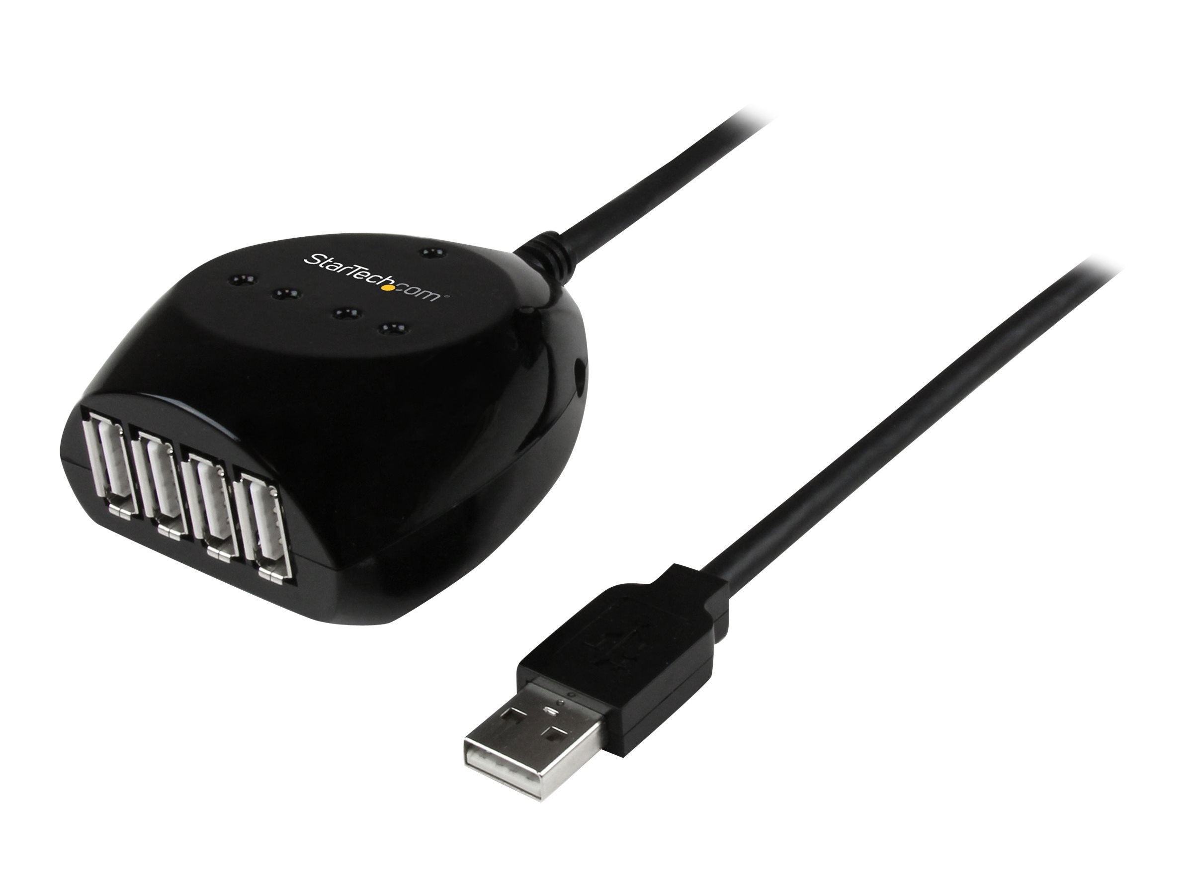 STARTECH.COM 15m USB 2.0 Kabel aktiv mit 4 Port USB Hub - Vorderansicht