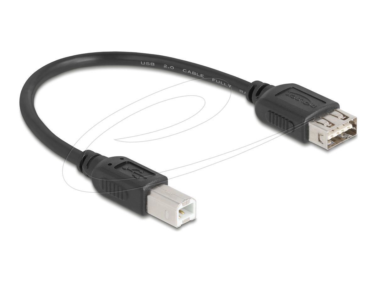 DELOCK USB 2.0 Kabel USB Typ-B Stecker zu EASY USB Typ-A Buchse 0,2m - Vorderansicht