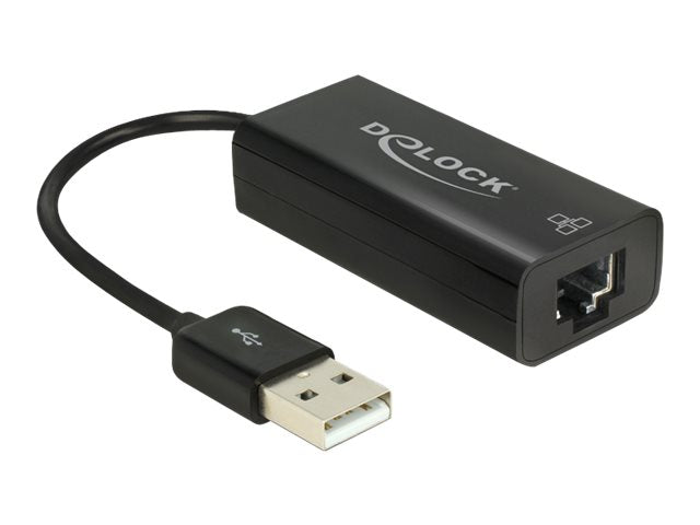 DELOCK Adapter USB 2.0 > Ethernet RJ45 10/100 - Vorderansicht