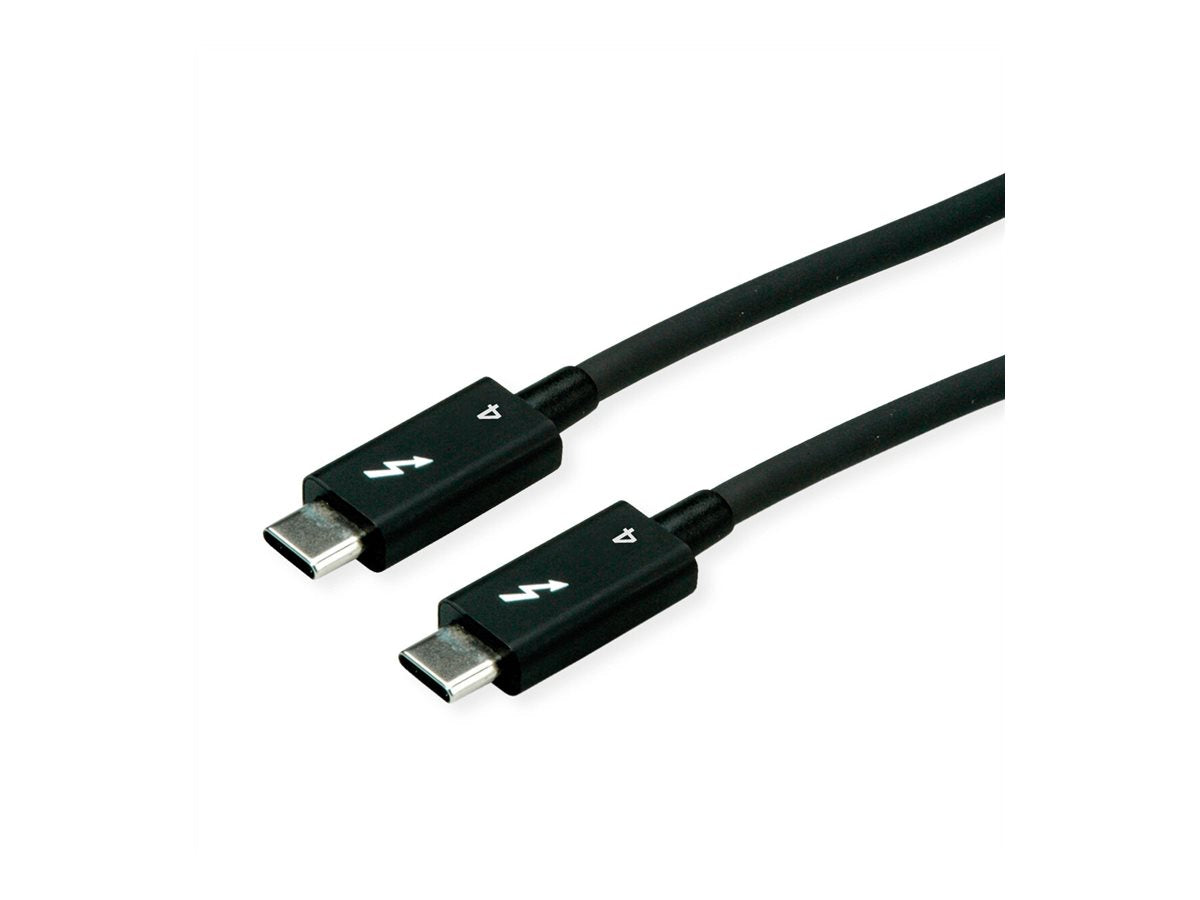 ROLINE Thunderbolt 4 Kabel C-C ST/ST 40Gbit/s 100W aktiv schwarz 2m - Vorderansicht