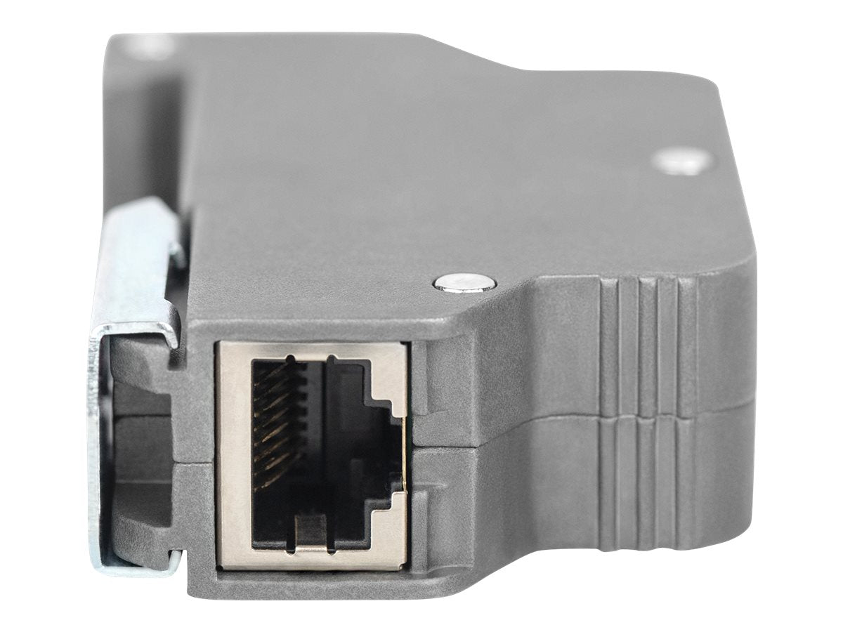 DIGITUS Indoor DIN PoE surge protector montiert auf DIN-Schiene