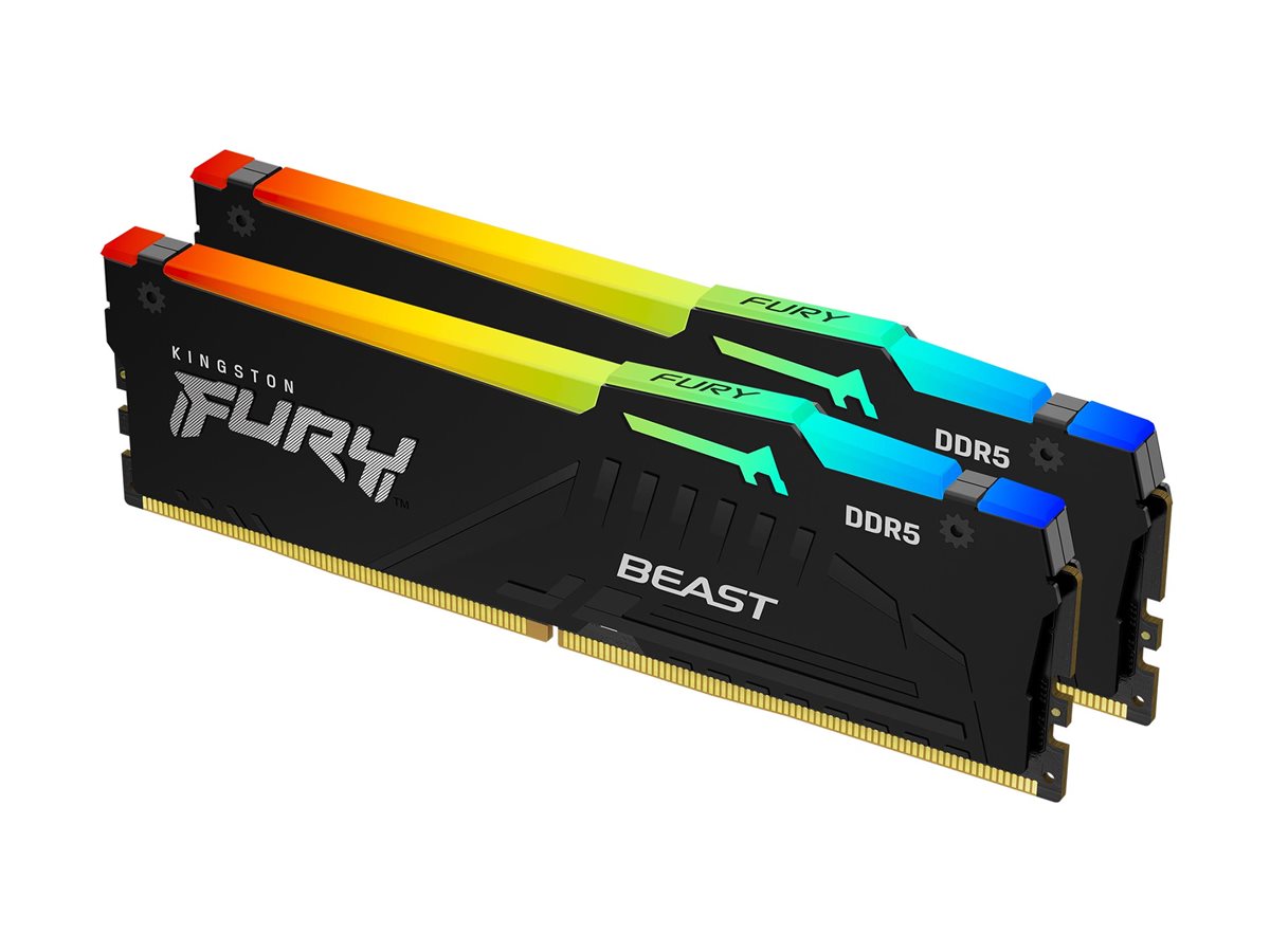 KINGSTON 32GB 5600MHz DDR5 CL40 DIMM Kit of 2 FURY Beast RGB Vorderansicht