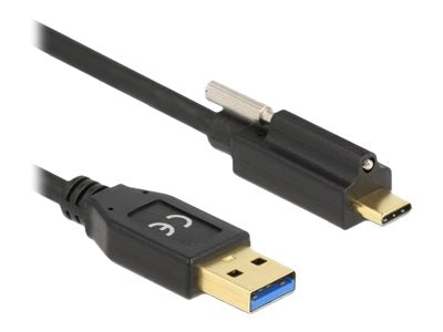 DELOCK SuperSpeed USB USB 3.2 Gen 1 Kabel Typ-A Stecker zu USB Type-C Stecker mit Schraube oben 1