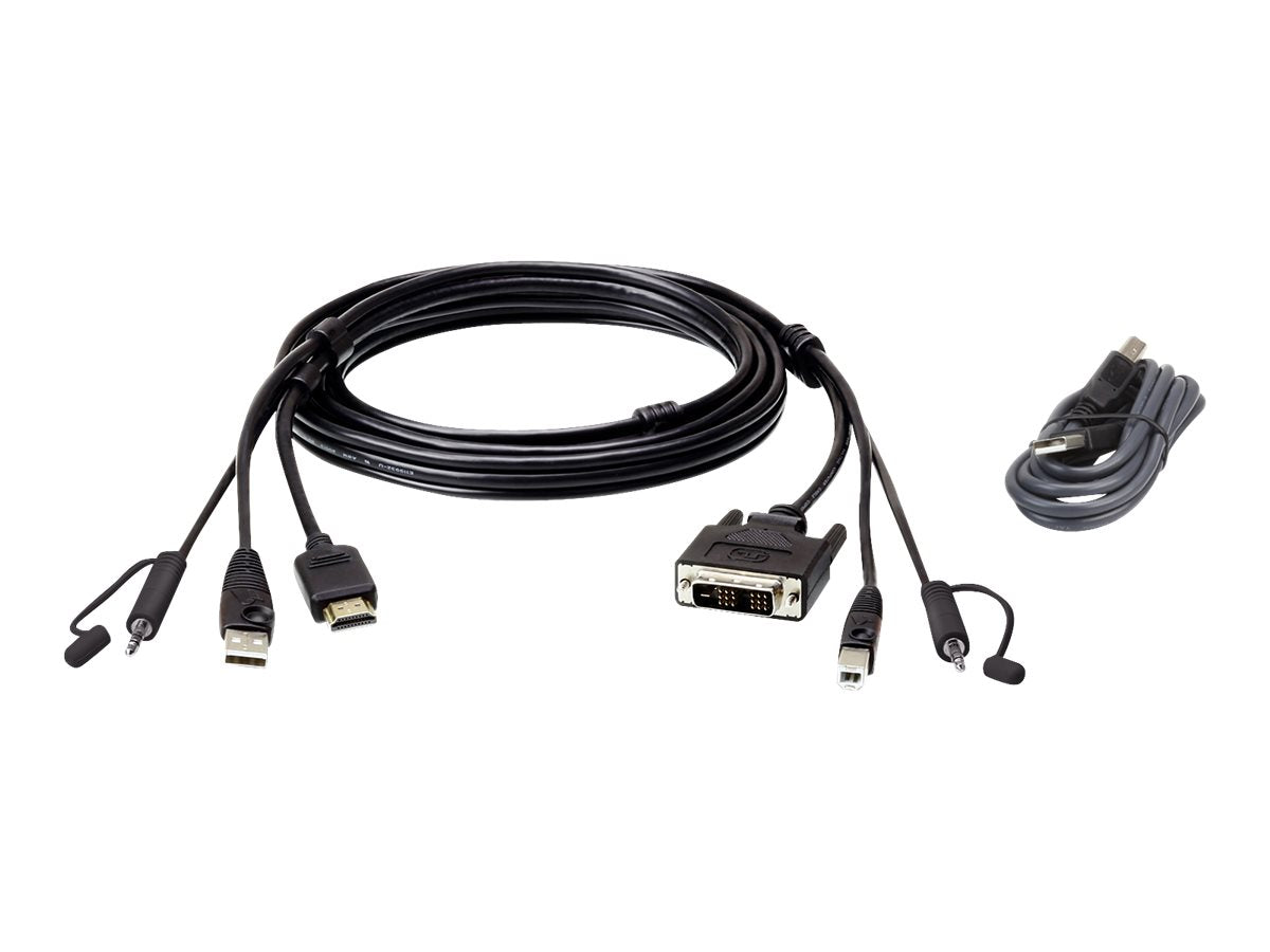 ATEN 2L-7D02DHX2 USB HDMI auf DVI-D Secure KVM Kabel Set - Vorderansicht