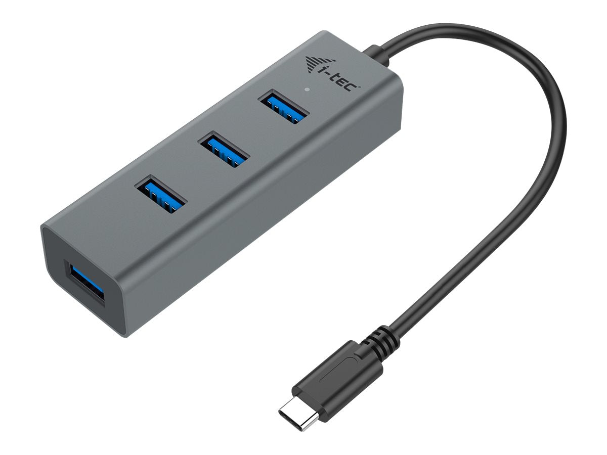 I-TEC USB C Metal HUB 4 Port Vorderansicht
