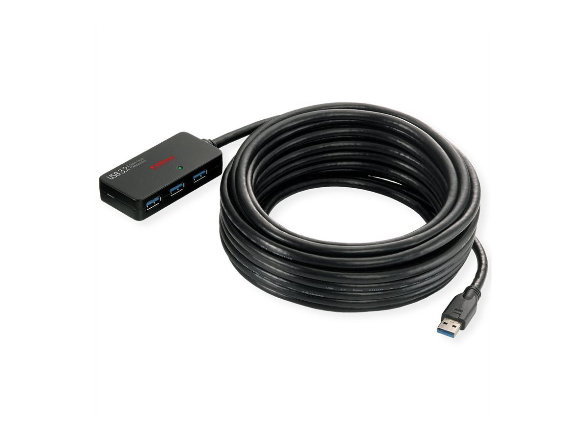 ROLINE USB 3.2 Gen 1 4-Port Hub mit Repeater schwarz 10m Nutzungsszenario