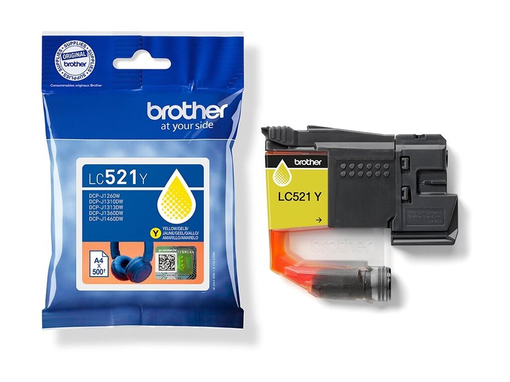 BROTHER LC521Y Tintenpatrone Gelb im Einsatz