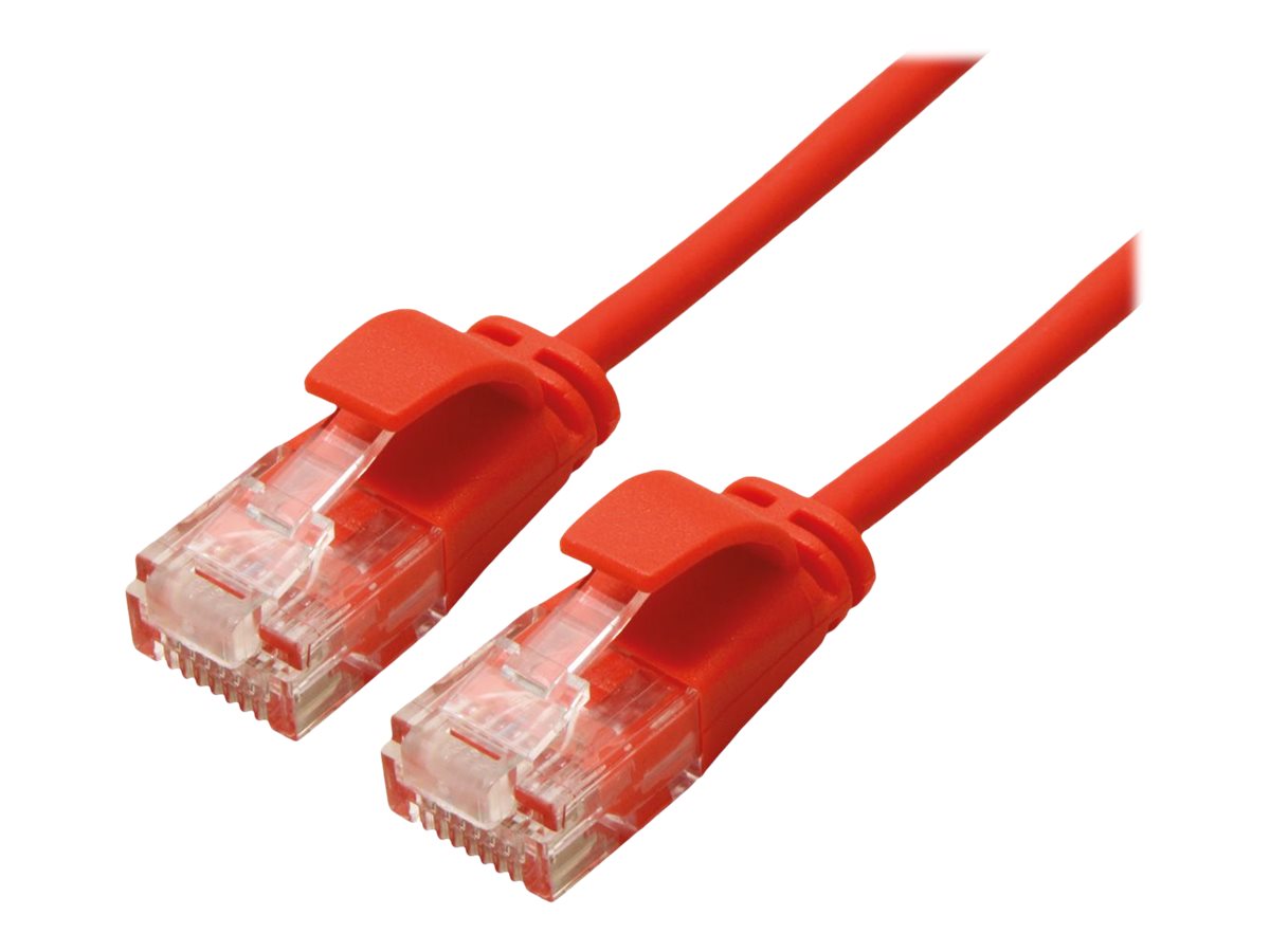 ROLINE GREEN UTP Patchkabel Kat.6A Class EA LSOH slim rot 1m - Vorderansicht