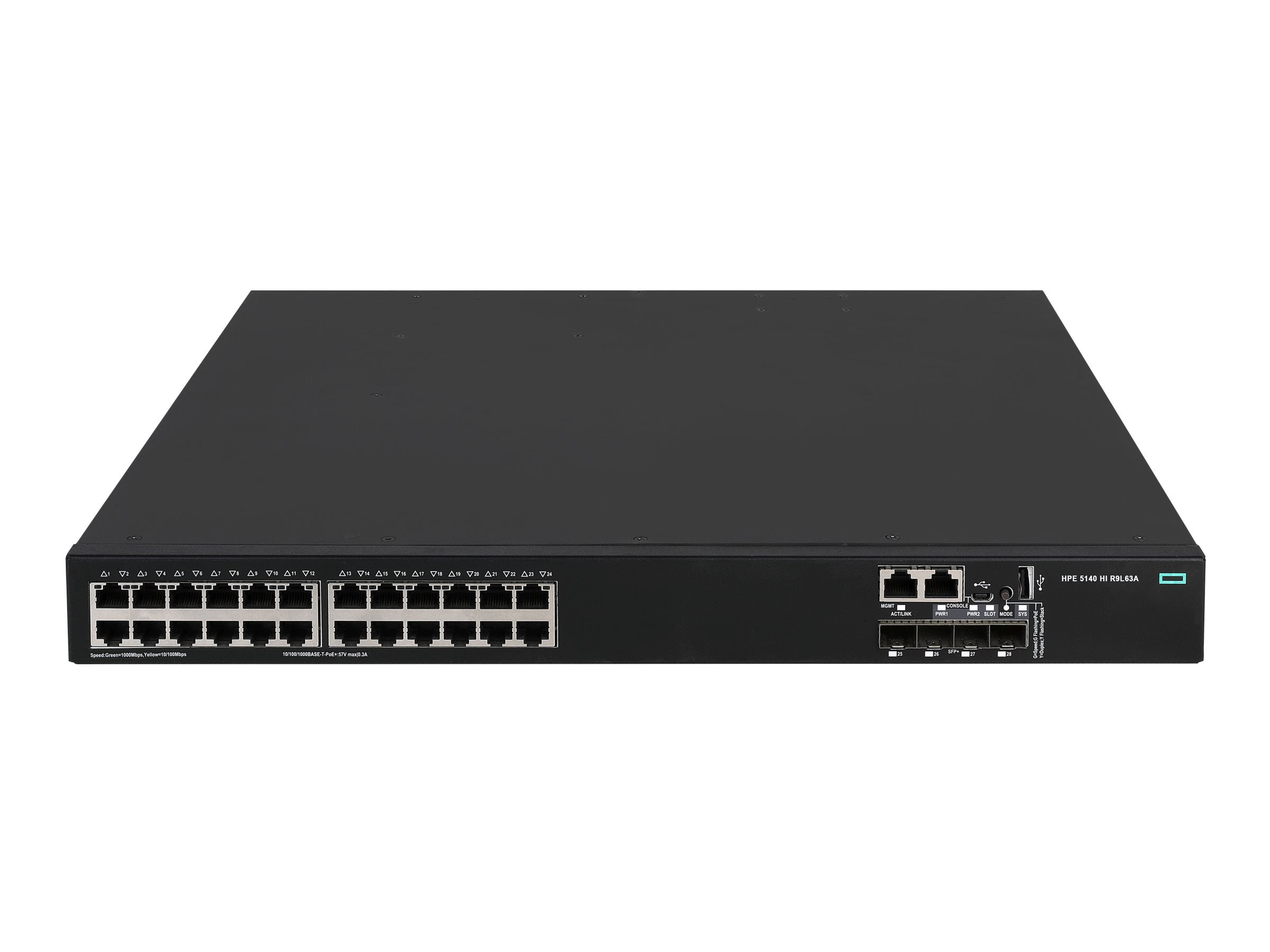 ARUBA HPE FlexNetwork 5140HI Switch 24G PoE+ Vorderansicht