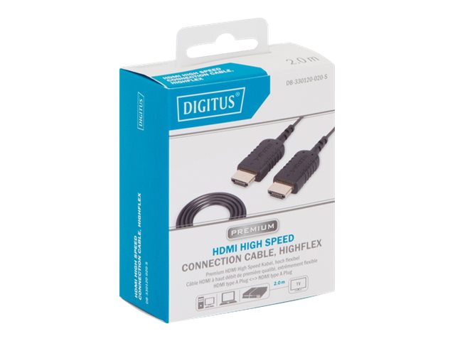 DIGITUS HDMI High Speed Anschlusskabel Typ A HighFlex 2.0m Verpackung