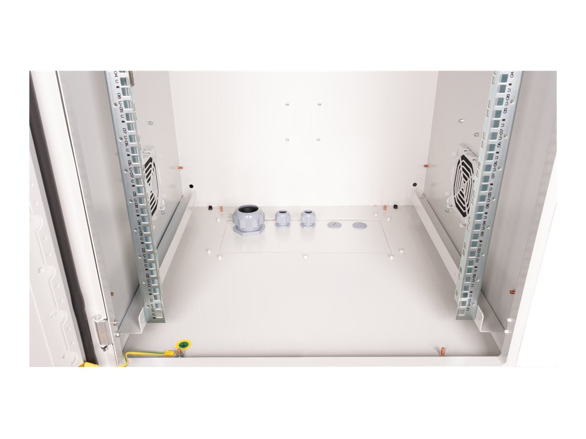 ROLINE Wandgehäuse Pro 48,26cm 19Zoll 12 HE 600x600 BxT IP55 outdoor grau - Seitenansicht