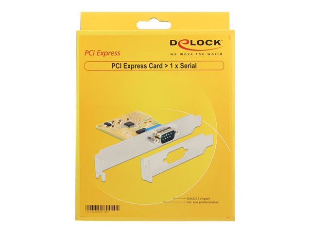 DELOCK PCIe x1 Seriell 1x + Low profil Verpackung