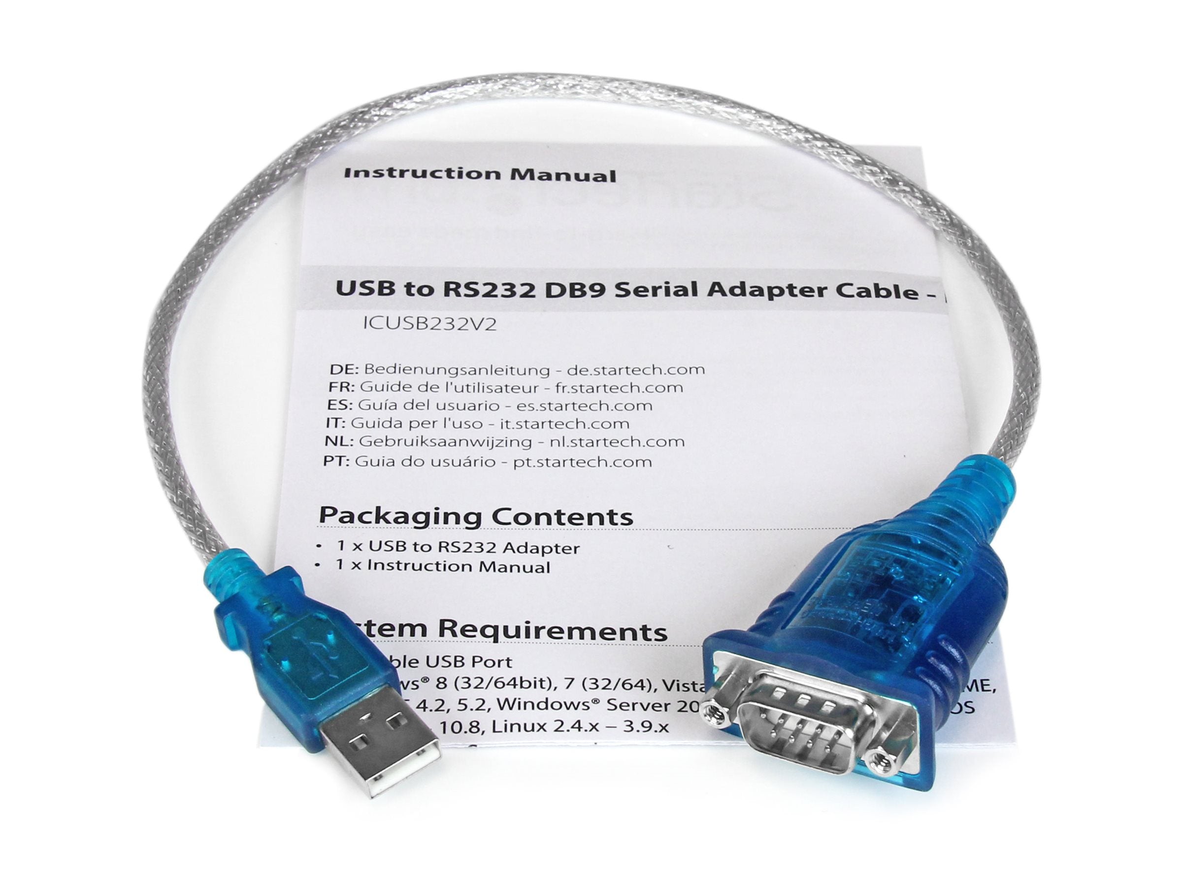STARTECH.COM 1 Port USB to RS232 DB9 Serial Adapter Cable - Vorderansicht