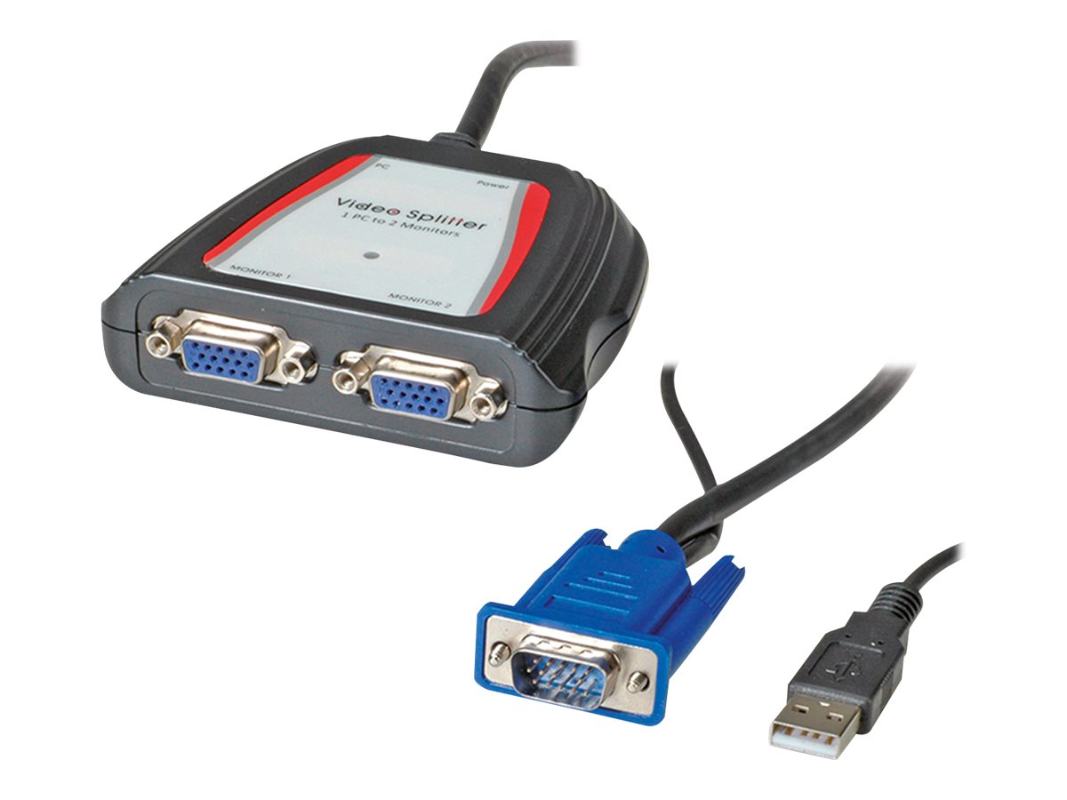 VALUE Portabler VGA Video-Splitter 2fach 250MHz Verpackung