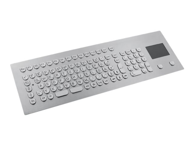 GETT vandalismusgeschuetzte Tastatur USB US Edelstahl mit Touchpad IP65 - Vorderansicht