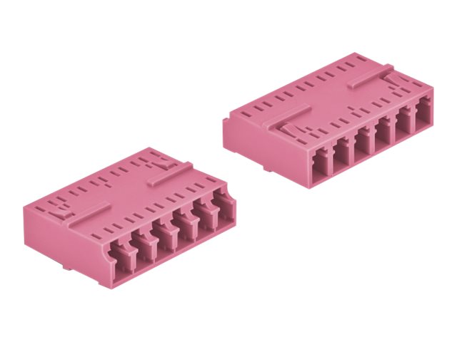 DELOCK LWL Kupplung HD LC Hexaplex Buchse zu LC Hexaplex Buchse violett - Vorderansicht