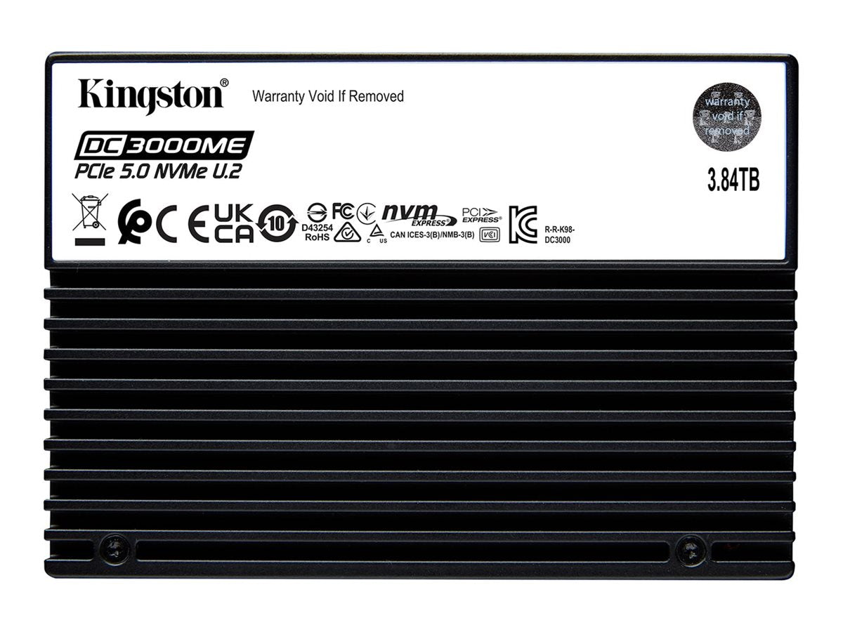 KINGSTON 3.84TB DC3000ME U.2 PCIe 5.0 NVMe TCG Opal Enterprise SSD Vorderansicht