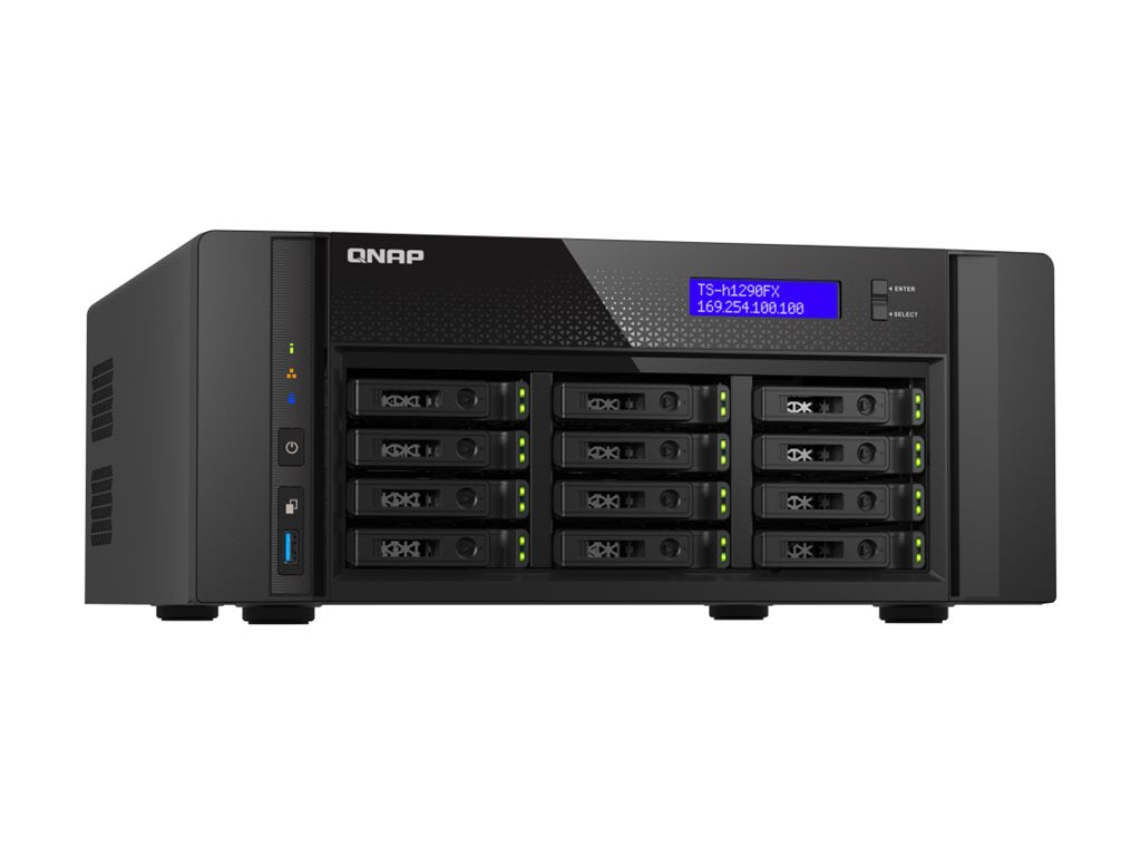 QNAP TS-h1290FX-7302P-128G NAS-Server Rückansicht