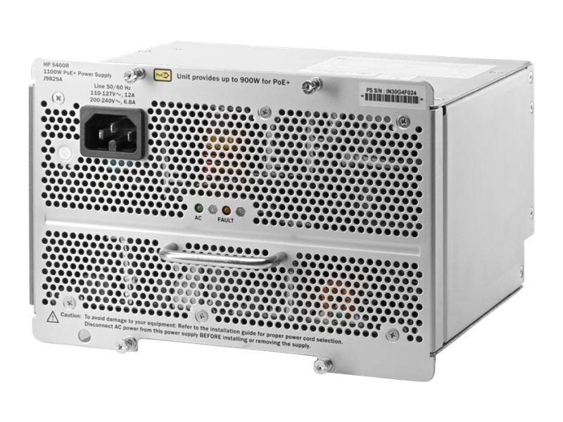 ARUBA HPE Aruba 5400R 1100W PoE+ zl2 Power Supply Vorderansicht