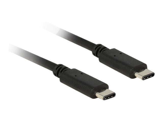 DELOCK Kabel USB 2.0 USB Type-C Stecker > USB Type-C Stecker 0,5 m schwarz - Vorderansicht
