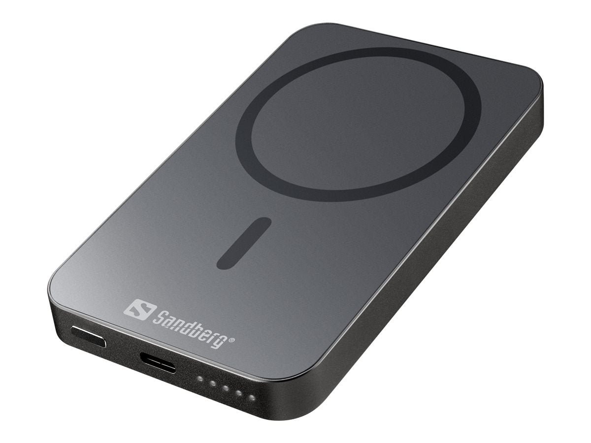 SANDBERG Mag Wireless Powerbank 5000 ALU Vorderansicht