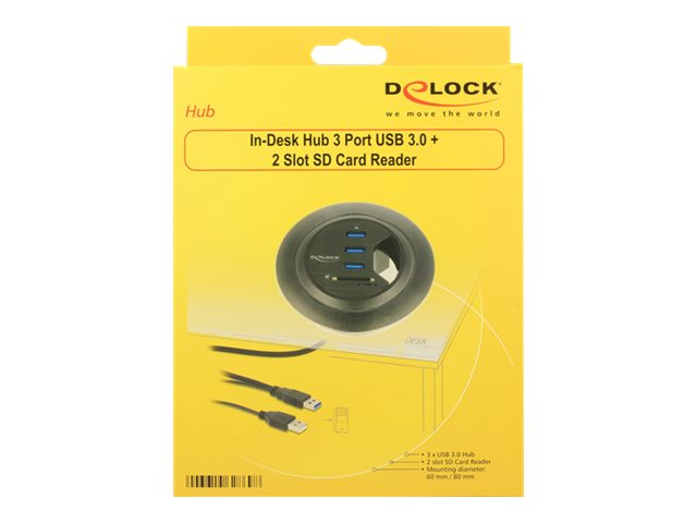 DELOCK Tisch-Hub 3 Port USB 3.0 - Detailansicht