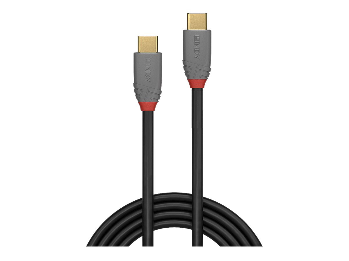 LINDY 1,5m USB 3.2 C Kabel 5A PD Anthra - Vorderansicht
