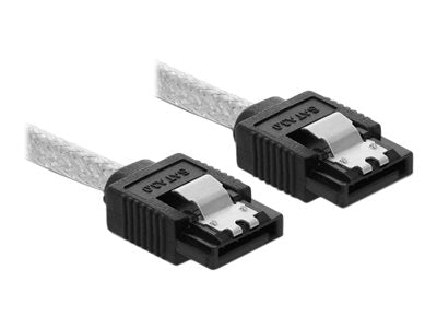 DELOCK SATA 6 Gb/s Kabel 30cm transparent - Vorderansicht